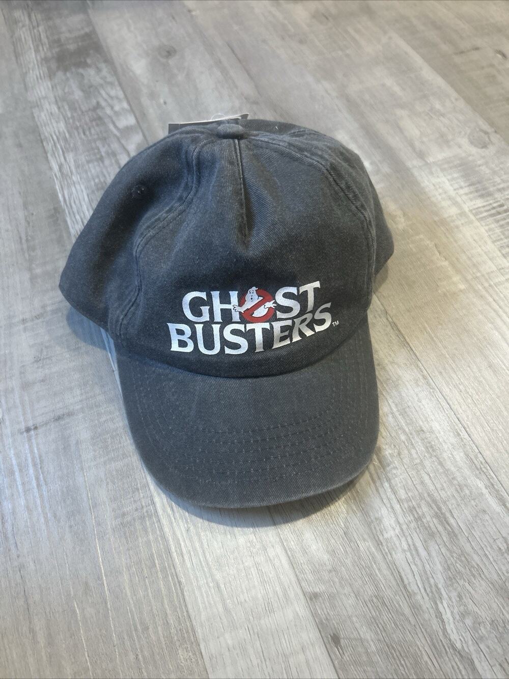 Ghostbusters Logo KIDS Snapback Hat Faded Black Vintage Style Baseball Cap OSFM
